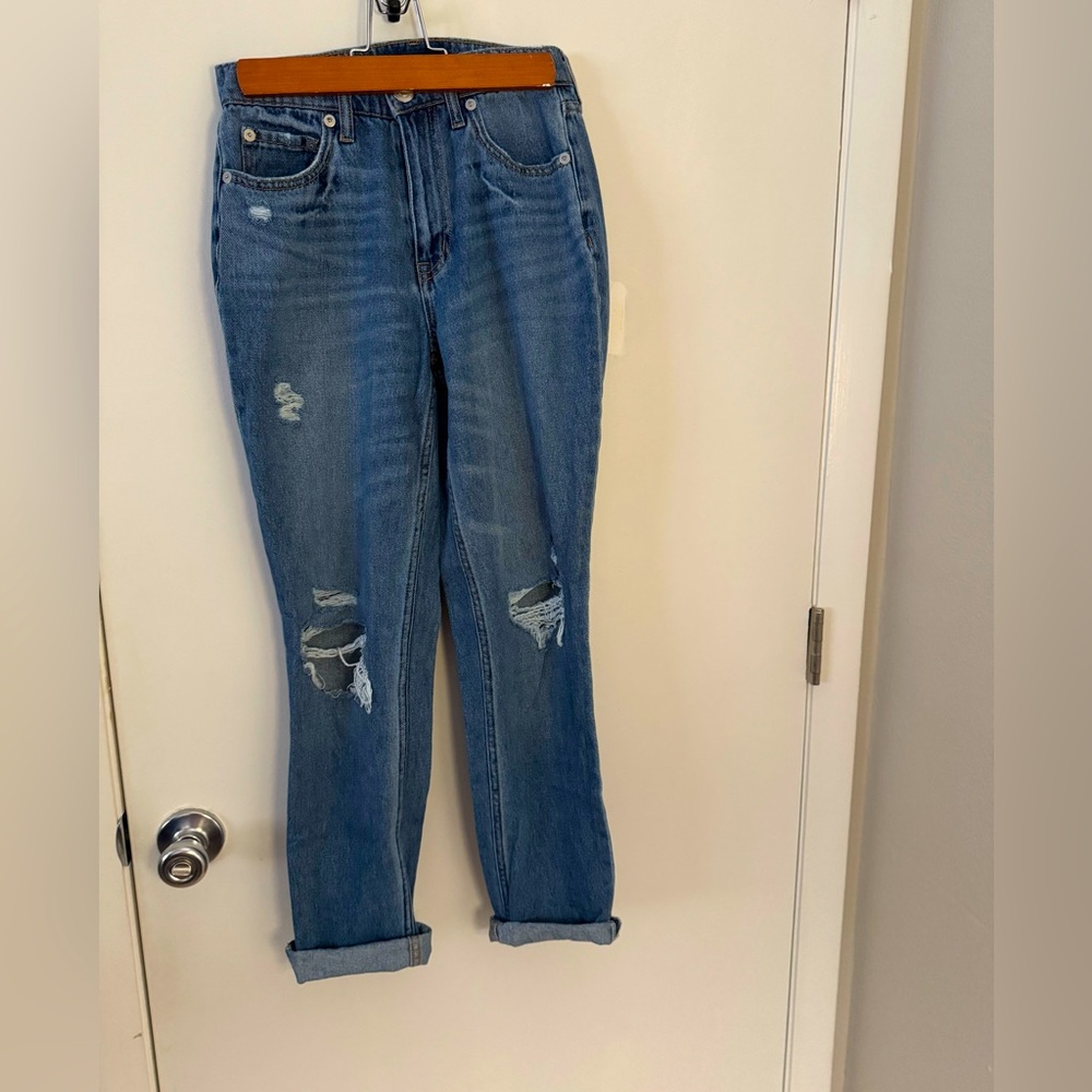 Classic Blue Distressed Women’s Jeans